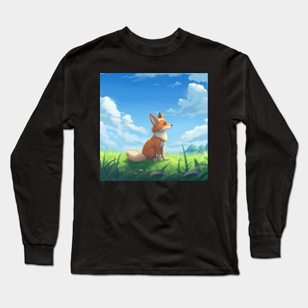 Cute fox Long Sleeve T-Shirt by sarcasticfurrybear